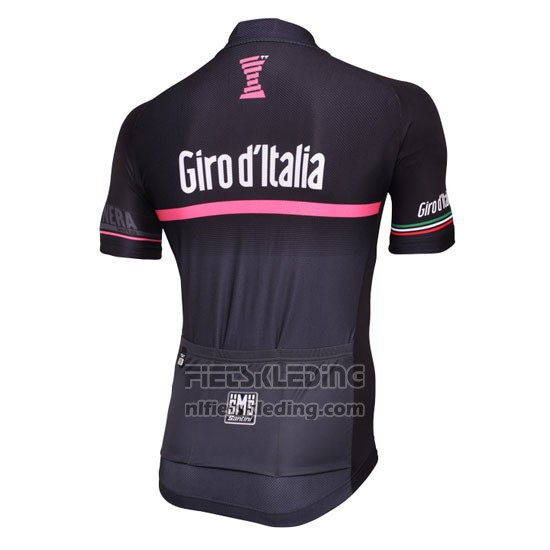 2016 Fietskleding Giro d'Italia Zwart en Rood Korte Mouwen en Koersbroek